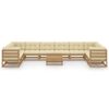 vidaXL 11pcs conj. lounge jardim almofad&otilde;es pinho maci&ccedil;o castanho mel