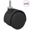 vidaXL Roda 12 pcs Preto e Prata 40,1 x 40,1 x 37,8 mm Ferro e PP