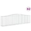vidaXL Cestos gabião arqueados 2pcs 400x50x100/120cm ferro galvanizado