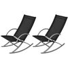 vidaXL Cadeiras de baloi&ccedil;o jardim 2 pcs a&ccedil;o e textilene preto