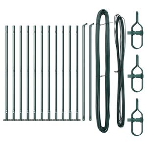 vidaXL Postes de Cerca 13 pcs Verde Ø32mm 110 cm Aço galvanizado