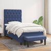 vidaXL Cama com molas/colch&atilde;o 80x200 cm tecido azul
