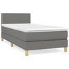 vidaXL Cama com molas/colch&atilde;o 100x200 cm tecido cinza-escuro
