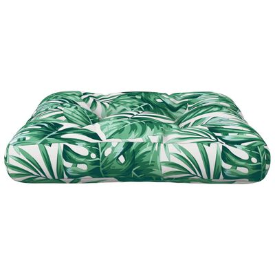 vidaXL Almofadão para sofá de paletes 60x40x12 cm tecido padrão folhas