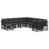 vidaXL Conjunto de Sof&aacute;s para Exterior 11 unid. Preto e Cinza Escuro