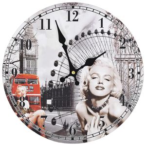 vidaXL Rel&oacute;gio de parede vintage Marilyn Monroe 30 cm
