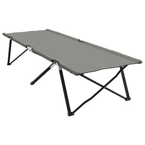 vidaXL Cama de Camping Dobr&aacute;vel Cinzeto 206 x 76 x 74 cm Oxford e A&ccedil;o
