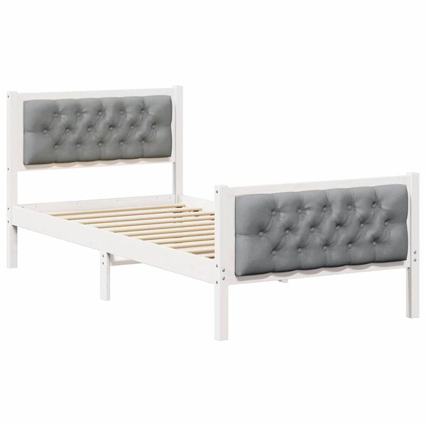 vidaXL Estrutura da Cama com cabeceira Cinzento-claro 90 x 190 cm
