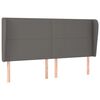 vidaXL Cabeceira cama c/ abas couro artif. 183x23x118/128 cm cinzento