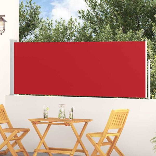 vidaXL Toldo lateral retr&aacute;til para p&aacute;tio 100x300 cm vermelho