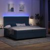 vidaXL Cama Box com colch&atilde;o com led Azul 200 x 200 cm tecido