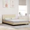 vidaXL Estrutura de cama sem colch&atilde;o Hanko 140x200 cm tecido cor creme