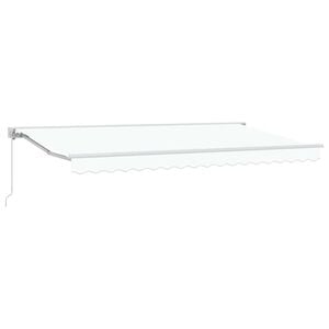 vidaXL Toldo Retr&aacute;til Manual Branco 400 x 200 cm Alum&iacute;nio e Tecido