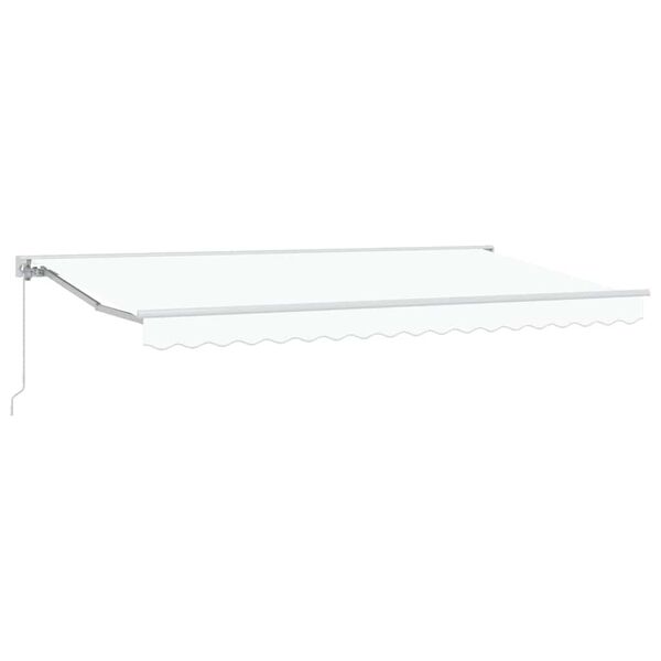 vidaXL Toldo Retr&aacute;til Manual Branco 400 x 200 cm Poli&eacute;ster e Metal