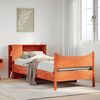 vidaXL Cama sem colchão 75x190 cm madeira de pinho maciça castanho-mel