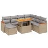 vidaXL 8 pcs conjunto de sof&aacute;s p/ jardim com almofad&otilde;es vime PE bege