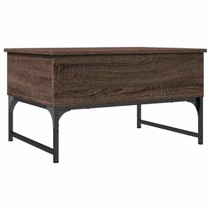vidaXL Mesa centro 70x50x40 cm deriv. madeira/metal carvalho castanho