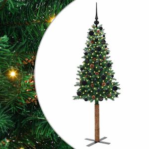 vidaXL &Aacute;rvore de Natal Slim com 150 LEDs com suporte Verde 150 cm