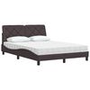 vidaXL Cama com colch&atilde;o 140x200 cm tecido castanho-escuro