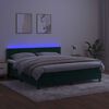 vidaXL Cama box spring c/ colch&atilde;o/LED 160x200 cm veludo verde-escuro