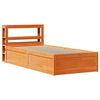 vidaXL Estrutura cama c/ cabeceira 100x200cm pinho maci&ccedil;o castanho-mel