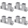 vidaXL Auxiliares de empilhamento de lenha 4 pcs a&ccedil;o prateado