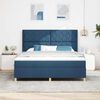 vidaXL Cama Box com colch&atilde;o Azul 180 x 200 cm tecido