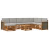 vidaXL Conjunto de Sof&aacute;s para Exterior 7 pcs Natural e Cinzento-Claro