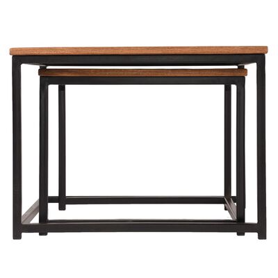 LABEL51 2 pcs conjunto de mesas de centro Couple madeira/preto