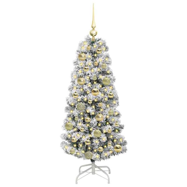 vidaXL &Aacute;rvore de Natal Articulada Artificial Verde e Branco 120 cm