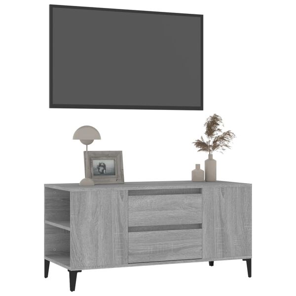 vidaXL M&oacute;vel para TV 102x44,5x50 cm derivados madeira cinzento sonoma
