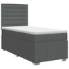 vidaXL Cama box spring com colch&atilde;o Cinzento-Escuro 100 x 200 cm Tecido