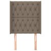vidaXL Cabeceira cama c/ abas tecido 83x16x118/128cm cinza-acastanhado
