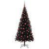 vidaXL &Aacute;rvore de Natal com 300 LEDs com suporte Preto 180 cm PVC