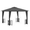 vidaXL Gazebo com paredes laterais e telhado duplo 3x3 m cor antracite