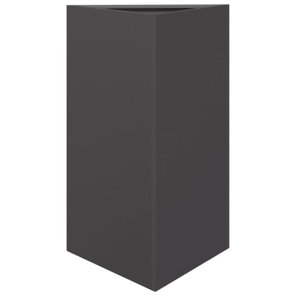 vidaXL Vaso/floreira de jardim triangular 50x43x75 cm a&ccedil;o preto