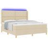 vidaXL Cama Box com colch&atilde;o Creme 180 x 200 cm tecido