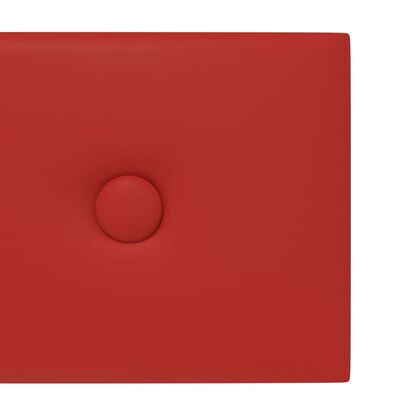 vidaXL Painel parede 12 pcs 90x15 cm couro art. 1,62 m² vermelho tinto