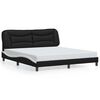 vidaXL Estrutura de cama sem colch&atilde;o Hvar couro artificial preto e branco