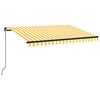 vidaXL Toldo retr&aacute;til manual 350x250 cm amarelo e branco