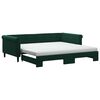 vidaXL Sof&aacute;-cama c/ gavet&atilde;o e colch&otilde;es 100x200cm veludo verde-escuro