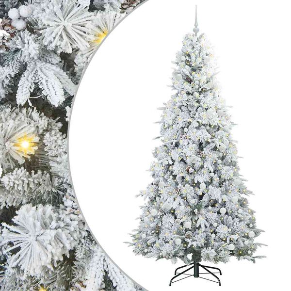 vidaXL &Aacute;rvore de Natal Articulada Artificial Branco 240 cm PE e PVC