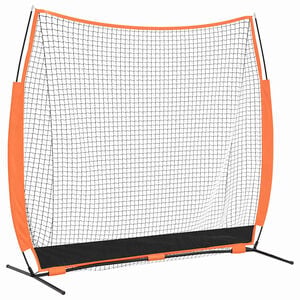 vidaXL Rede de pr&aacute;tica de basebol Preto 250 x 106,5 x 210 cm Poli&eacute;ster