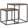 vidaXL Conjunto de mesas de centro 2 pcs derivados de madeira e metal