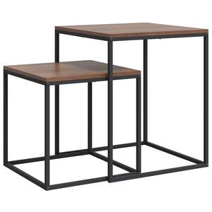 vidaXL Conjunto de mesas de centro 2 pcs derivados de madeira e metal