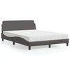 vidaXL Cama com colch&atilde;o Dover 120x200 cm couro artificial cinzento