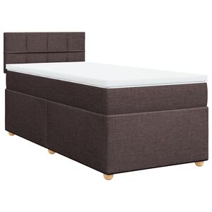 vidaXL Cama com molas/colch&atilde;o 80x200 cm tecido castanho-escuro