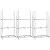 vidaXL Unidades 3 prateleiras p/ pneus 3pcs 110x40x200 cm a&ccedil;o prateado