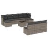 vidaXL 11 pcs conjunto sof&aacute;s de jardim c/ almofad&otilde;es vime PE cinzento