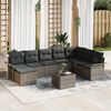 vidaXL Conjunto de Sofá de Jardim 9 pcs Preto Rattan Sintético